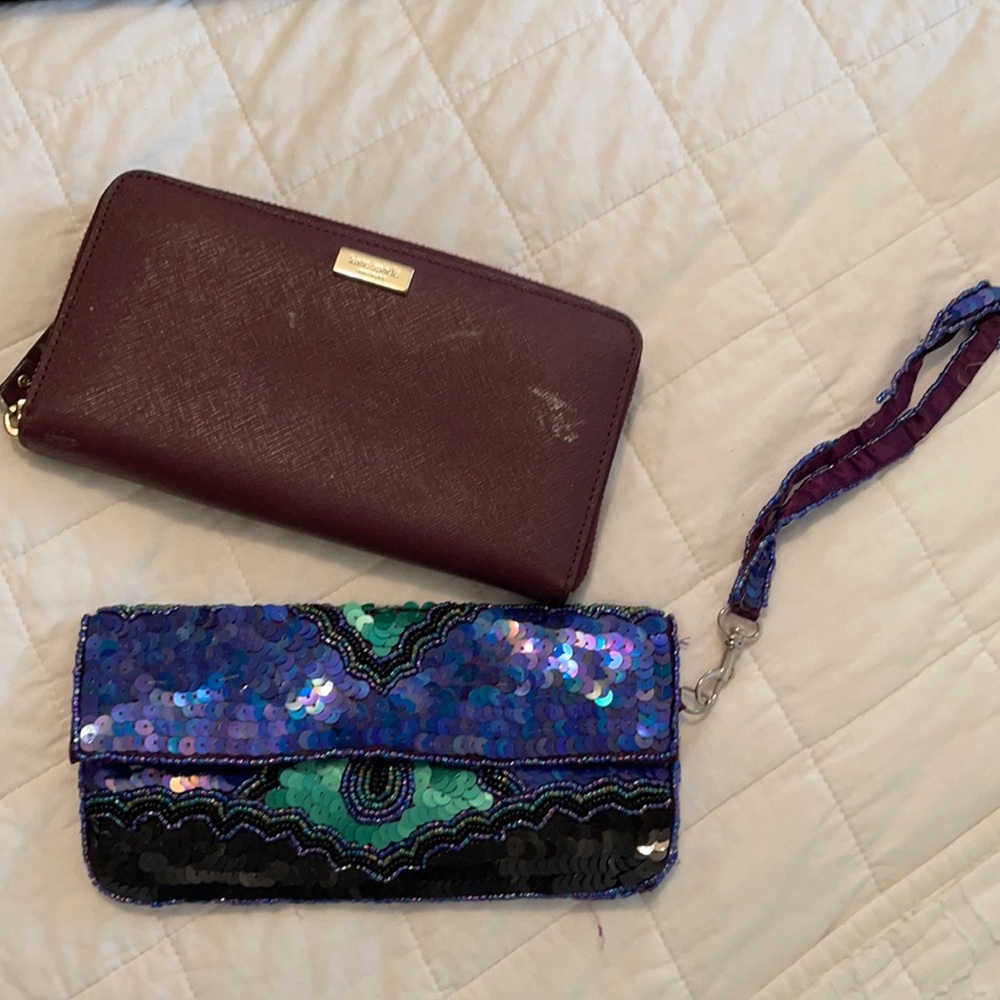 Beaded wristlet and Kate Spade Wallet Bundle